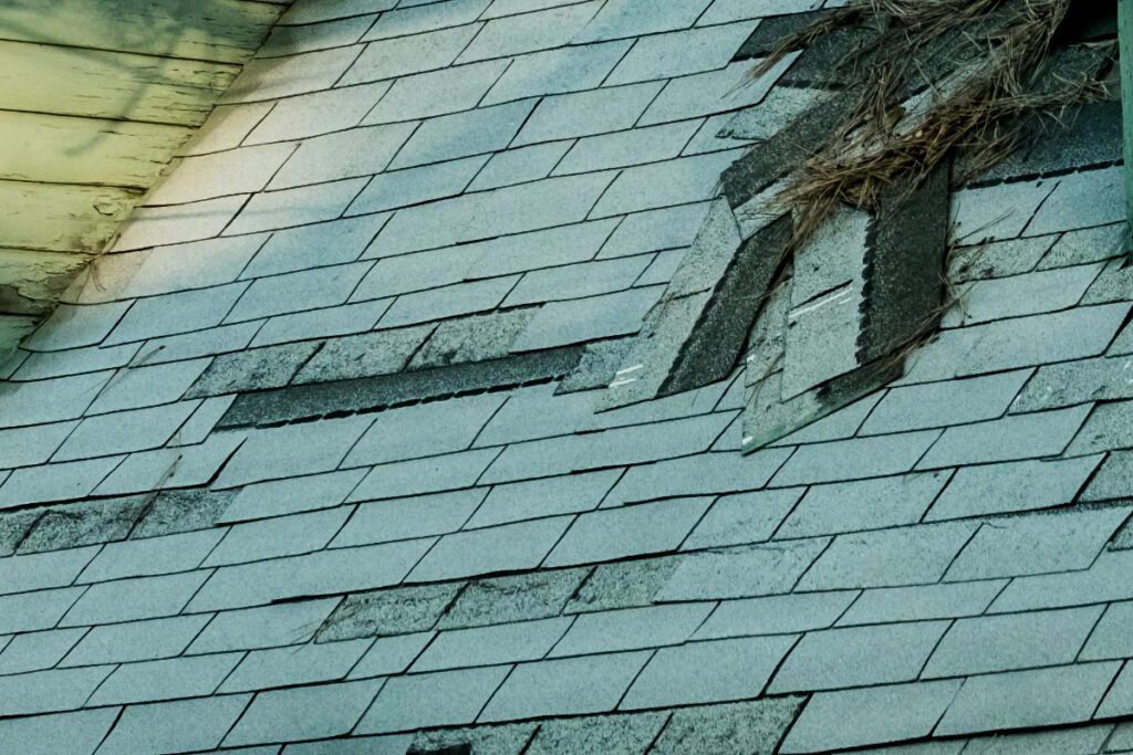 worn roof shingles